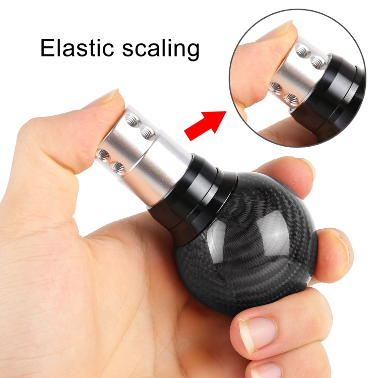 Universal Car Pressable Telescopic Carbon Fiber Gear Head Gear Shift Knob, Length: 9.5cm