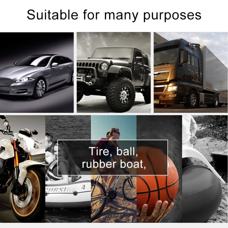 Car 12V Portable Inflatable Cylinder Pedal Pointer Air Pump with Light & Tool Box, Pointer with Tool Box