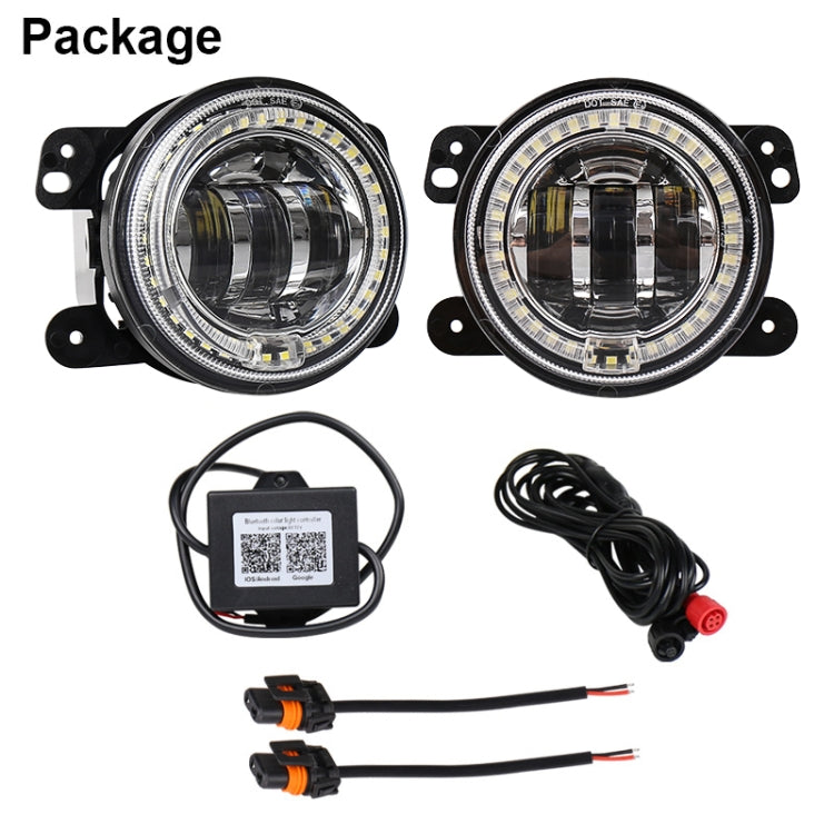 2 PCS DC12V-30V / 30W / 3A / 1440LM 12LEDs  4 inch Car LED Colorful Fog Light, Style: White Background, Style: White Background (White Light), Style: White Background (Yellow Light)