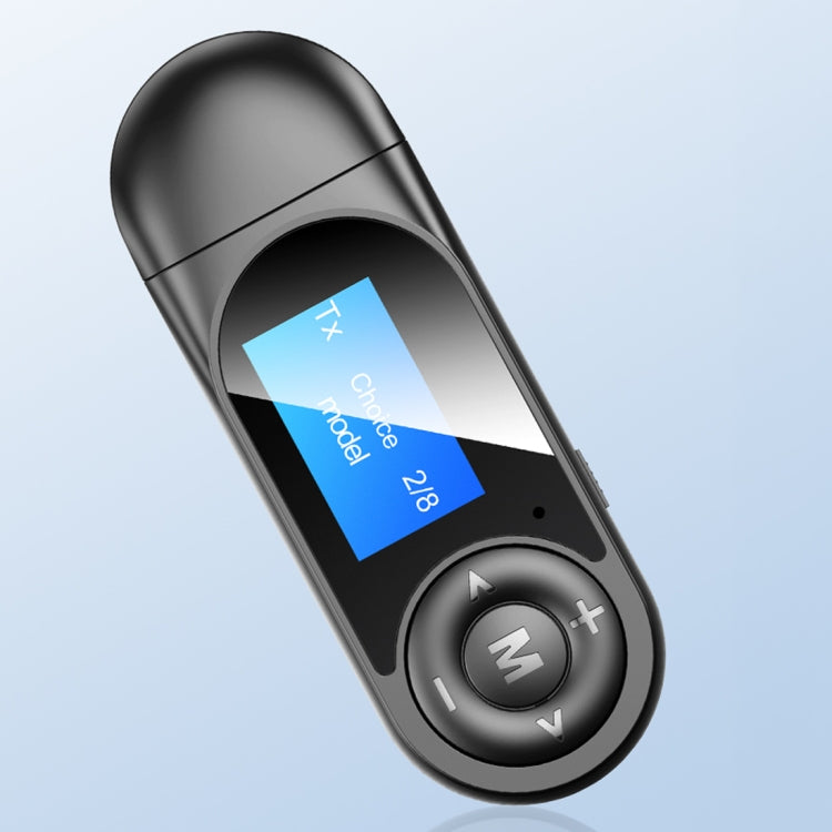T-13 Bluetooth 5.0 LCD Digital Display Bluetooth Adapter Receiver Transmitter, T-13