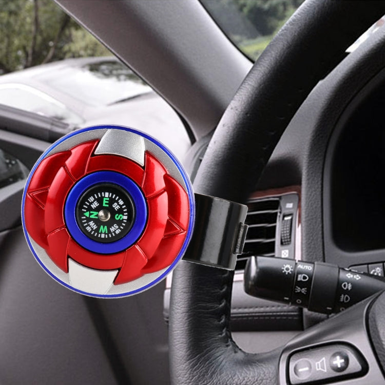 Car Universal Steering Wheel Spinner Knob Auxiliary Booster Aid Control Handle with Compass
