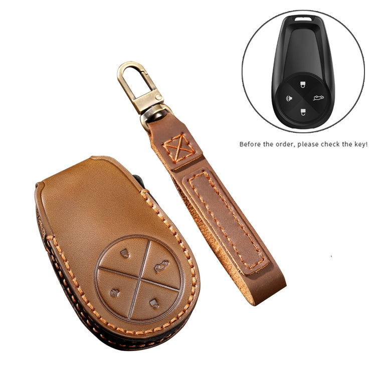 Hallmo Car Cowhide Leather Key Protective Cover Key Case for NIO ES6 / ES8, For NIO ES6 / ES8