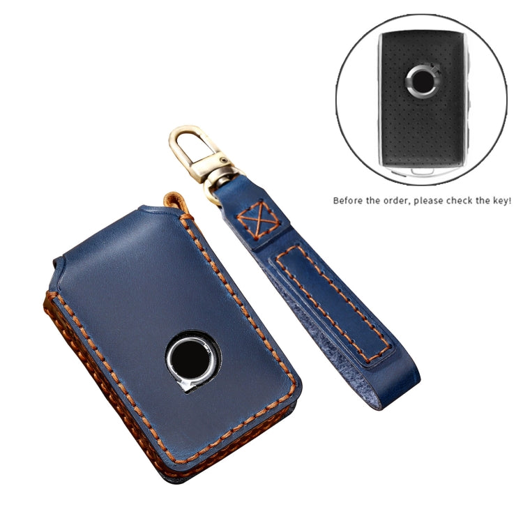 Hallmo Car Cowhide Leather Key Protective Cover Key Case for New Volvo, For New Volvo