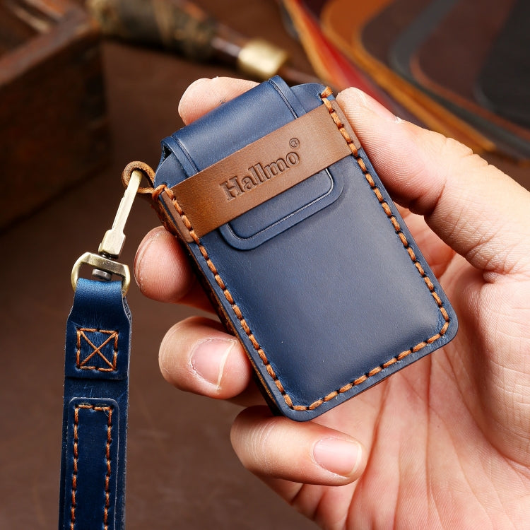 Hallmo Car Cowhide Leather Key Protective Cover Key Case for New Volvo, For New Volvo
