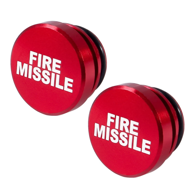 2 PCS Car / Motorcycle FIRE MISSILE Letter Metal Cigarette Lighter Dust Cover, FIRE MISSILE (Black), FIRE MISSILE (Red)