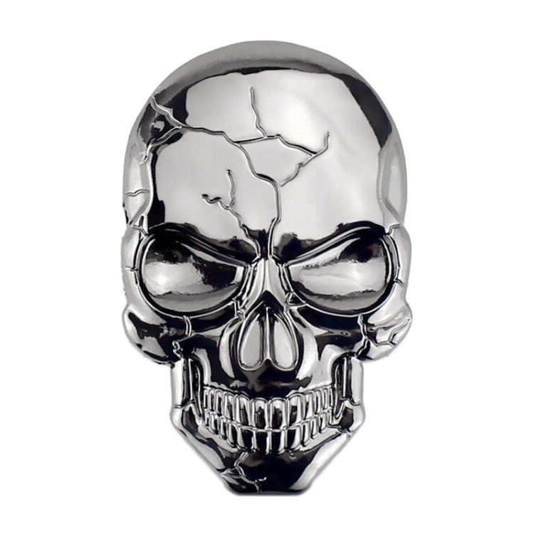Three-dimensional Devil Skull Metal Car Sticker, Bronze, Silver Grey, Titanium Color