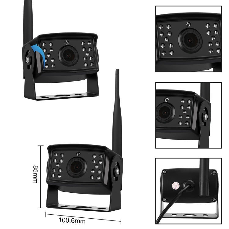 7 inch Car Digital Wireless Rear-view Split-screen Monitor Four Record, Four Record
