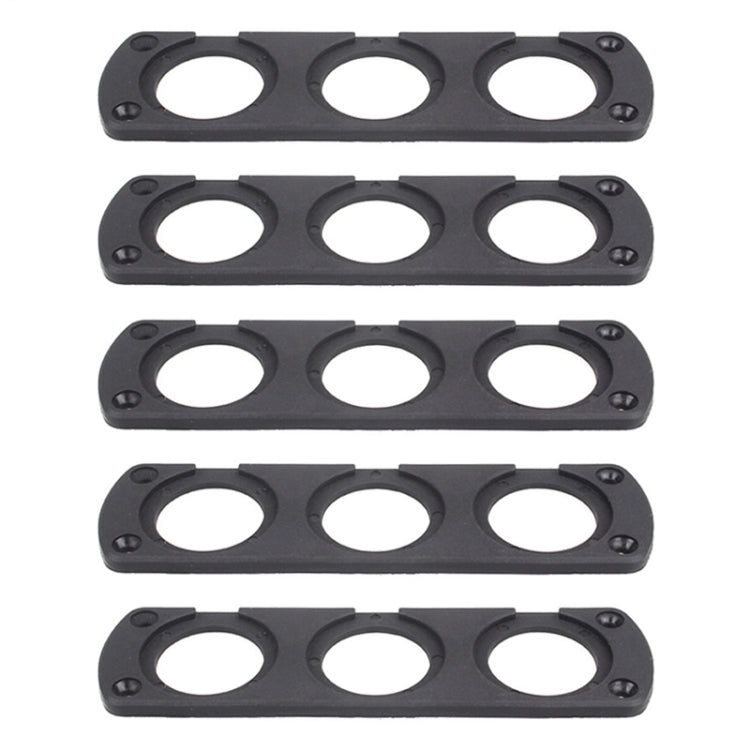 5 PCS 3-Hole Car Modified USB Charging Voltmeter Cigarette Lighter Panel, 3-Hole