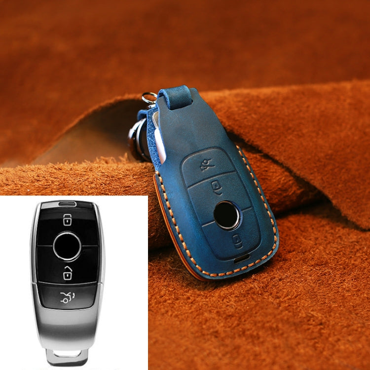 For Mercedes-Benz Colorful Edge Style Car Cowhide Leather Key Protective Cover Key Case, For Mercedes-Benz