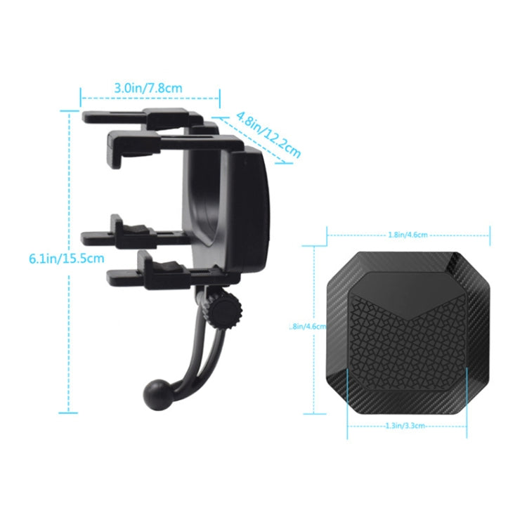 Carbon Fiber Strong Magnet Car Rear Mirror Navigation Phone Holder, Carbon Fiber