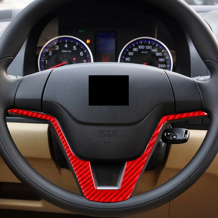 For Honda CRV 2007-2011 Carbon Fiber Car Steering Wheel Decorative Sticker, Left Drive, Car Steering Wheel
