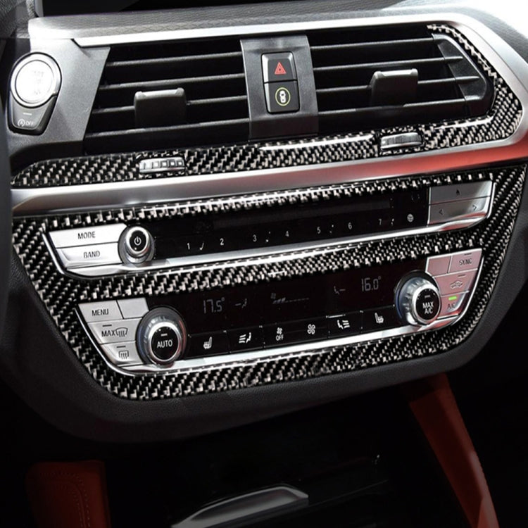 2 in 1 Car Carbon Fiber Air Conditioner CD Control Panel M Performance Decorative Sticker for BMW G01 X3 2018-2020 / G02 X4 2019-2020, Left Drive, 2 in 1 Air Conditioner CD Control Panel
