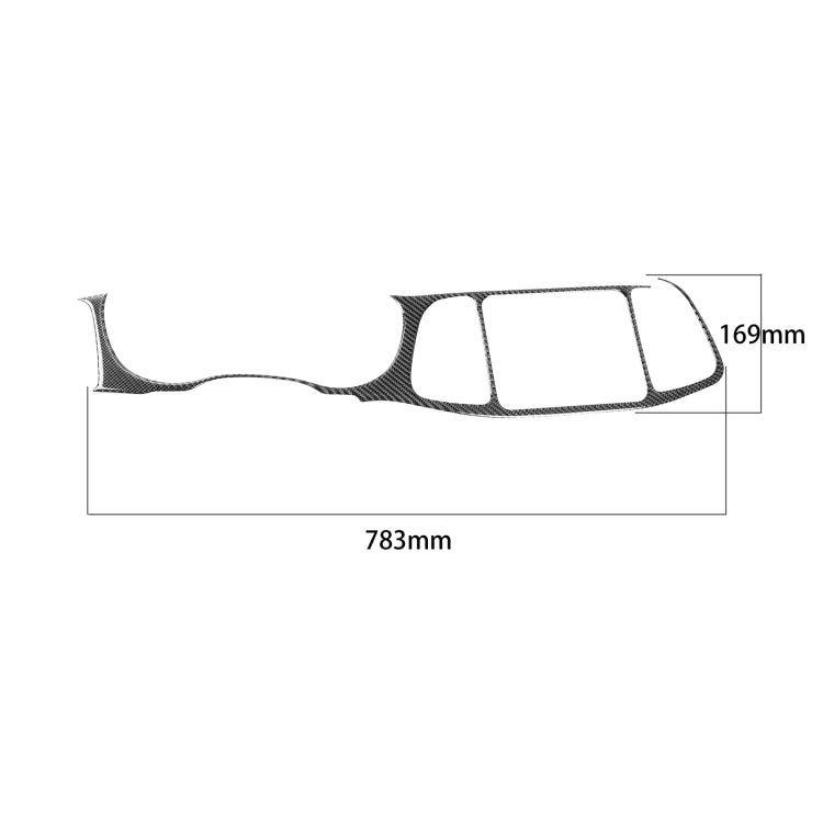 Carbon Fiber Car Central Control Instrument Large Panel Decorative Sticker for Dodge Challenger 2015 to Now, Left Driving, Central Control Instrument Large Panel