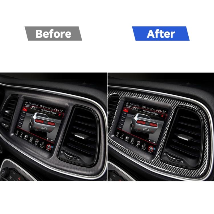 Carbon Fiber Car Central Control Instrument Large Panel Decorative Sticker for Dodge Challenger 2015 to Now, Left Driving, Central Control Instrument Large Panel