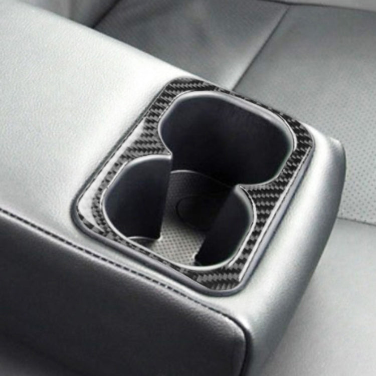 Car Carbon Fiber Rear Center Armrest Cup Holder Decorative Sticker for Mitsubishi Lancer EVO 2008-2015, Left and Right Drive Universal, Rear Center Armrest Cup Holder