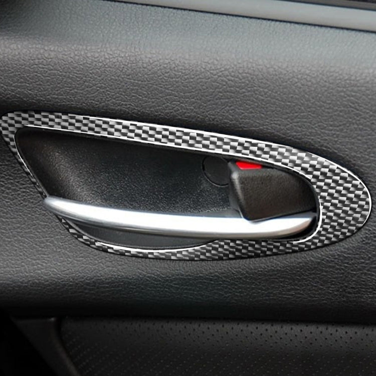 2 PCS Car Carbon Fiber Door Handle Decorative Sticker for Mazda RX8 2004-2008, Left and Right Drive Universal, Door Handle
