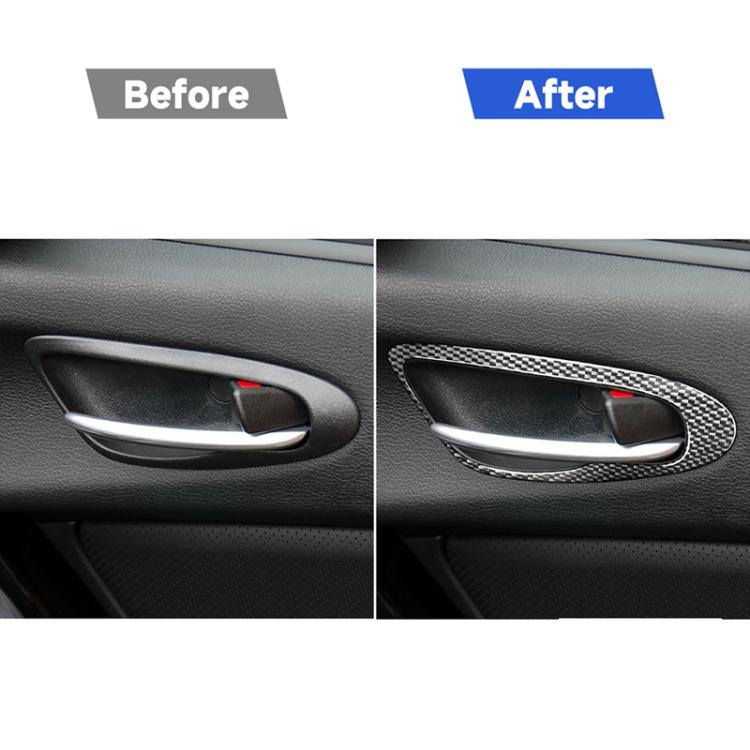 2 PCS Car Carbon Fiber Door Handle Decorative Sticker for Mazda RX8 2004-2008, Left and Right Drive Universal, Door Handle