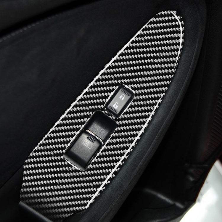 2 PCS Car Carbon Fiber Window Lift Panel Decorative Sticker for Nissan 370Z Z34 2009-, Right Drive Low-configured, Window Lift Panel Right Drive
