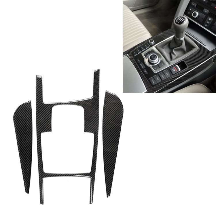 Car Carbon Fiber Gear Shift Position + Side Panel Decorative Sticker for Audi A6 2005-2011, Right Drive, High Configuration, Gear Shift Position Right Drive, High Configuration