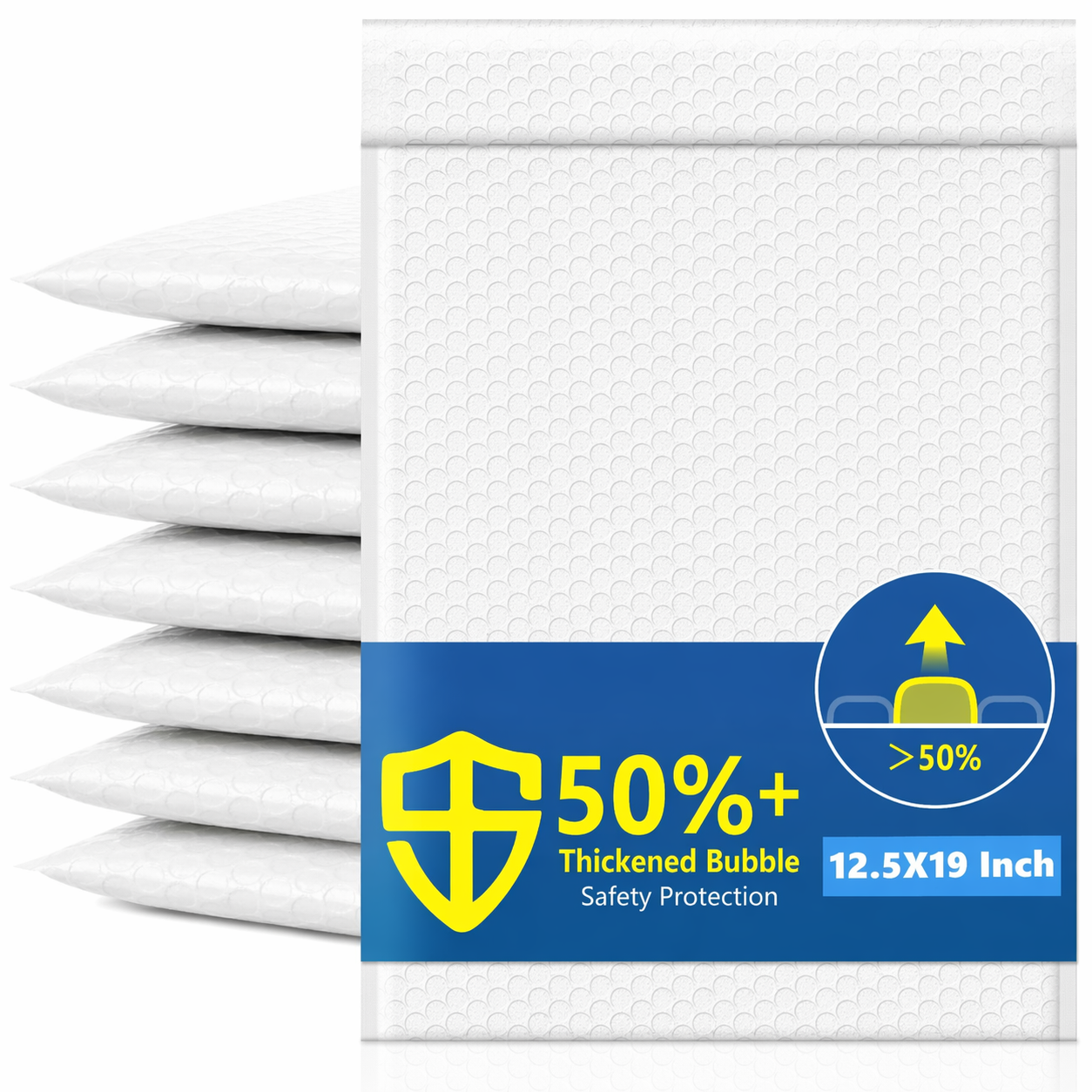 13.5x20.5 Inch Bubble Mailer | Usable Size 12.5x19"with 1/7" Thickened 125 pack