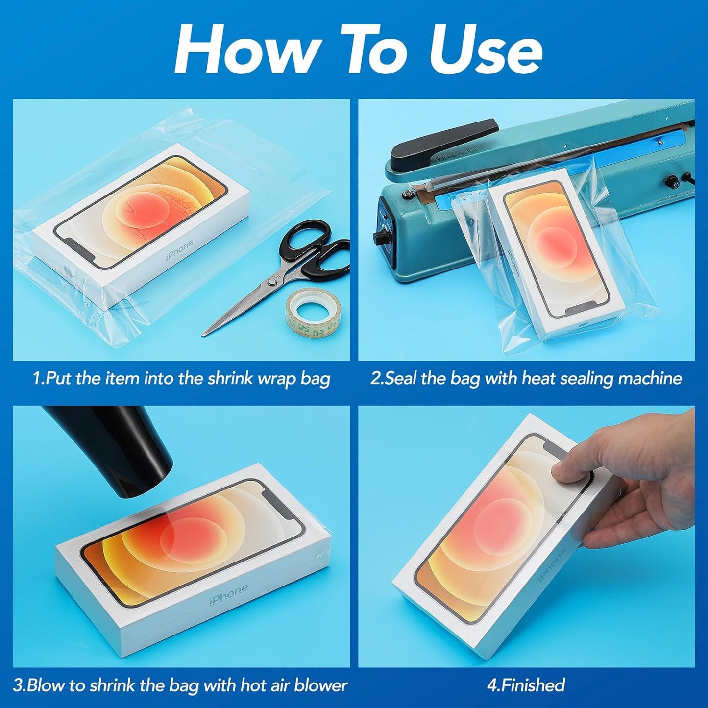 4x6 Inch Clear PVC Heat Shrink Wrap Bags