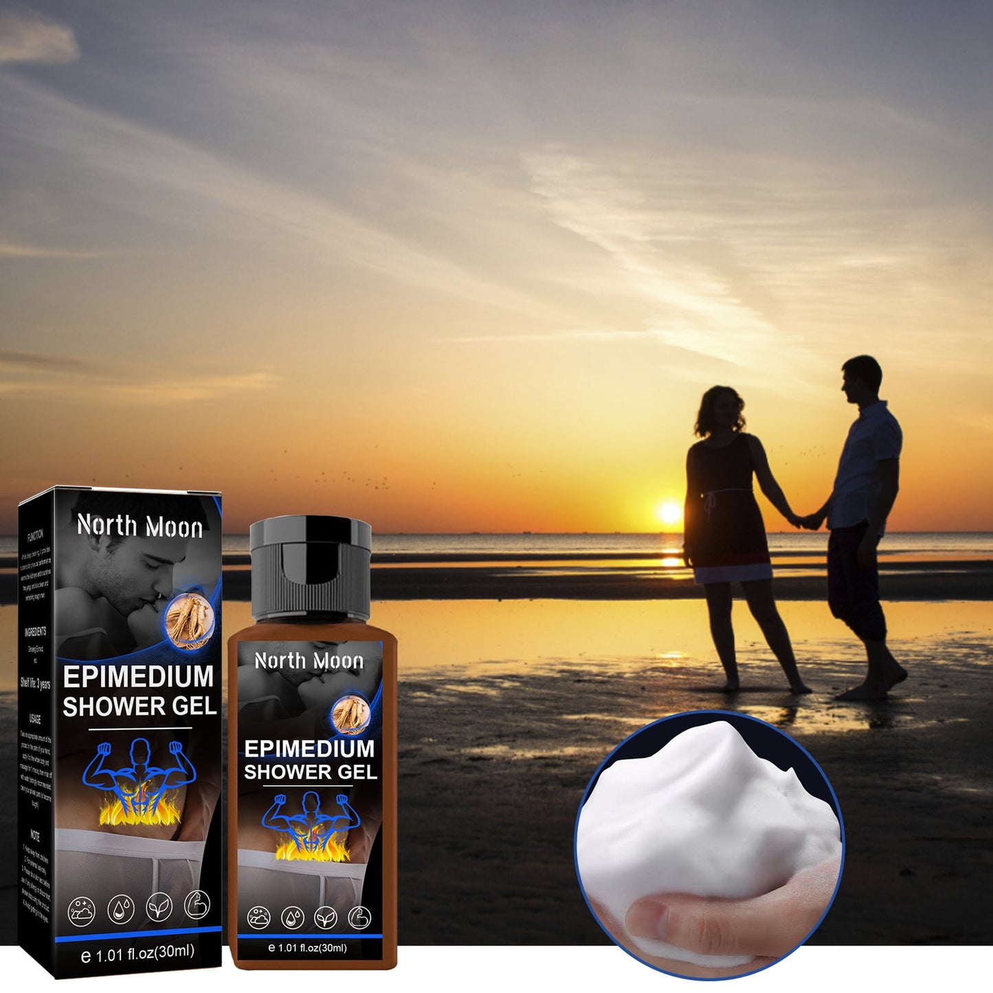 Epimedium Shower Gel, Body Odor Private Parts Clean Refreshing Enhance Endurance Body Wash