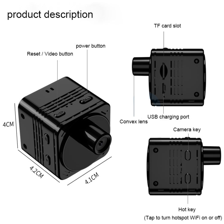 R89 Full HD 1080P WiFi Mini DV Recorder Camera, Support Monitor Detection & Night Vision & Loop Recording & TF Card