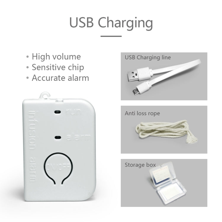 5 PCS BJYSY-001 Infusion Reminder Alarm Sensor Monitor Hospital Security(White)