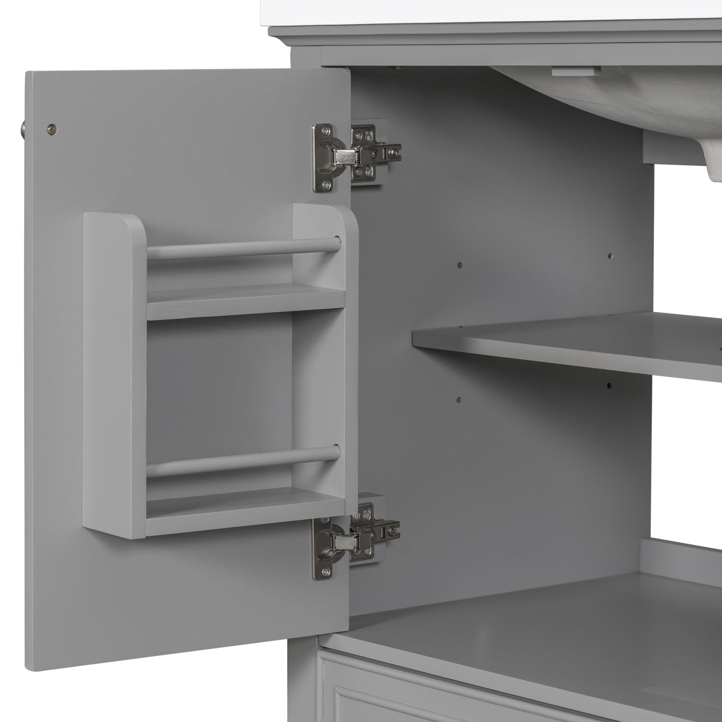 30 inch bathroom vanity no sink  base only gray