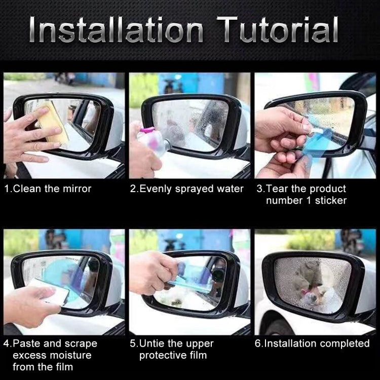Car PET Rearview Mirror Protective Window Clear Anti-fog Waterproof Rain Shield Film, For Peugeot 308 2009-2013, For Peugeot 308 2014-2018, For Peugeot 408 2009-2013, For Peugeot 408 2014-2018, For Peugeot 301, For Peugeot 307, For Peugeot 5008        ...