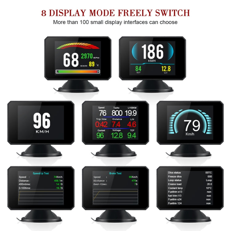 P16 Car HUD Head-up Display OBD2 Fault Code Elimination, P16