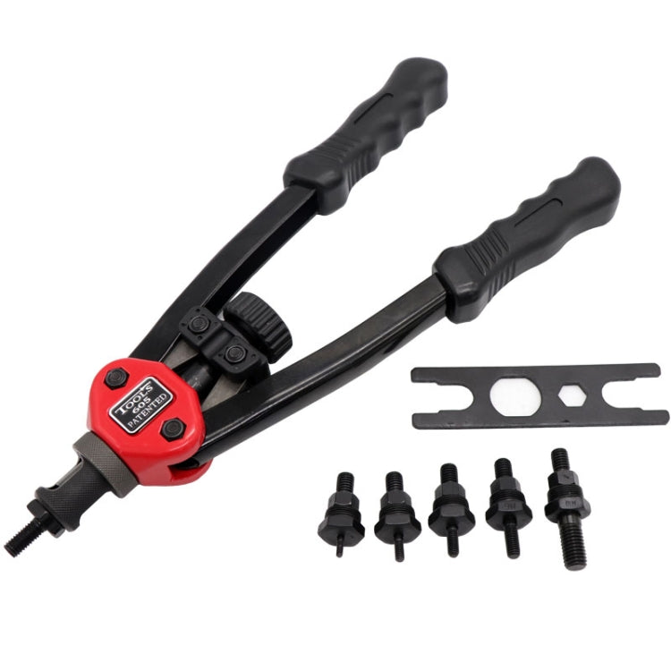 BT-605 Double Handle Manual Blind Rivet Nut Pull Cap Tool with 60 PCS Nuts, Manual Blind Rivet