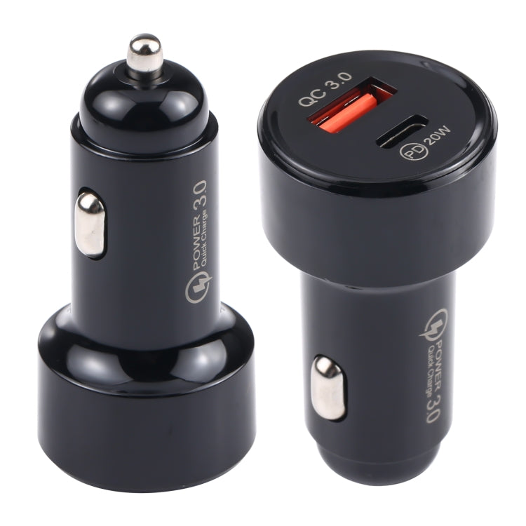 LZ-201 PD 20W USB-C / Type-C + QC 3.0 USB Mini Fast Car Charger