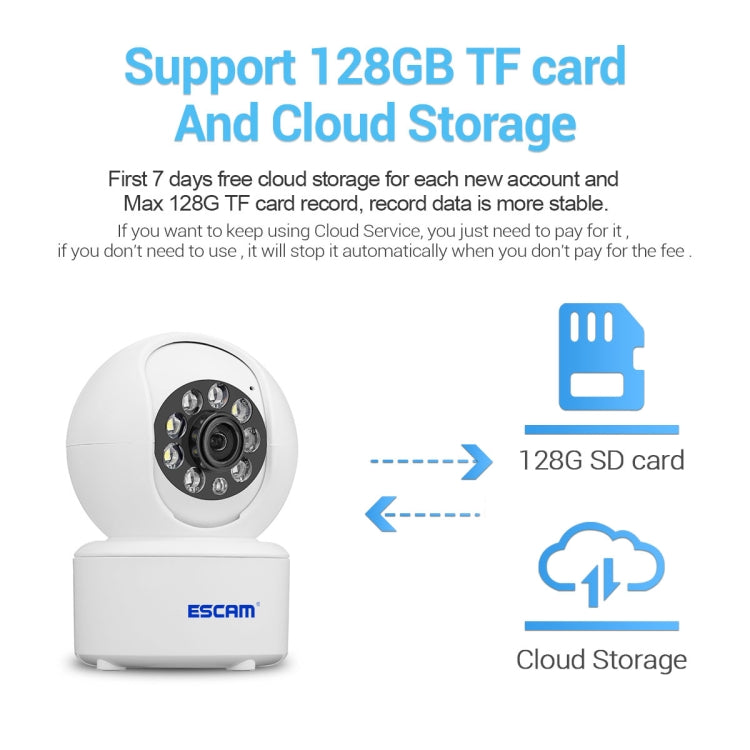 ESCAM QF005 4MP Indoor HD WiFi Pan-tilt Camera, Support Motion Detection / Two-way Audio / Night Vision(EU Plug)