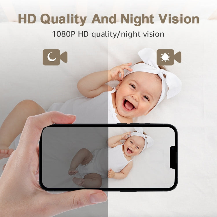 YT51 1920x1080 Home Baby Wireless Camera, Support Infrared Night Vision / Baby Crying Detection, with Temperature and Humidity Sensor, UK Plug(White)