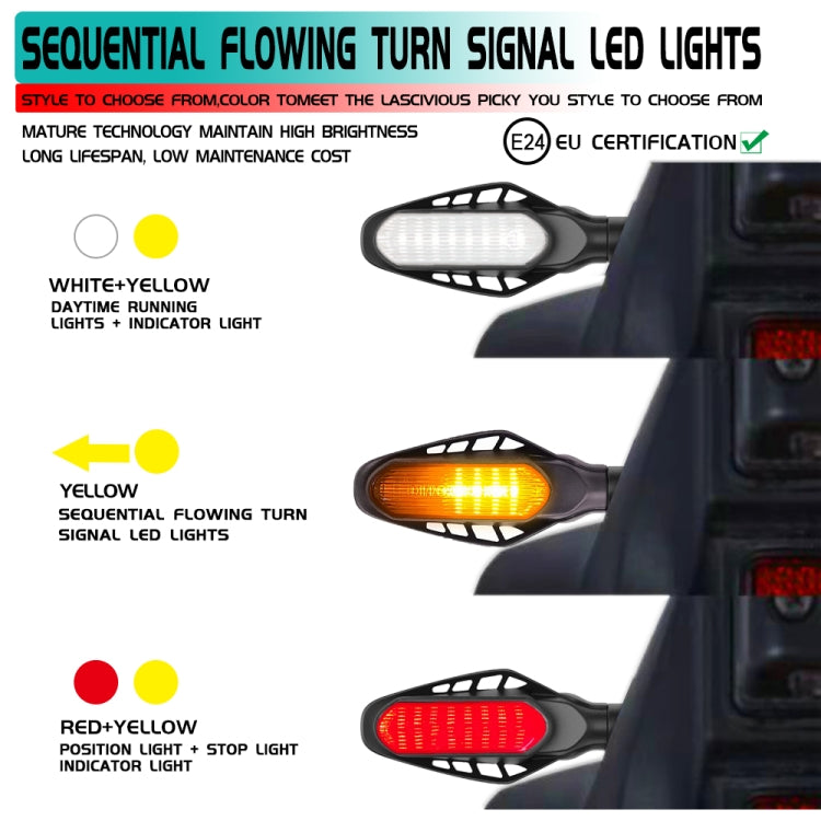 4 PCS Modified Motorcycle 16LEDs Brake Turn Tail Light, Smoked Shell