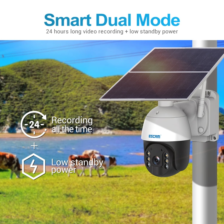 ESCAM QF624 3MP HD IP66 Waterproof WiFi Solar Panel PT IP Camera without Battery