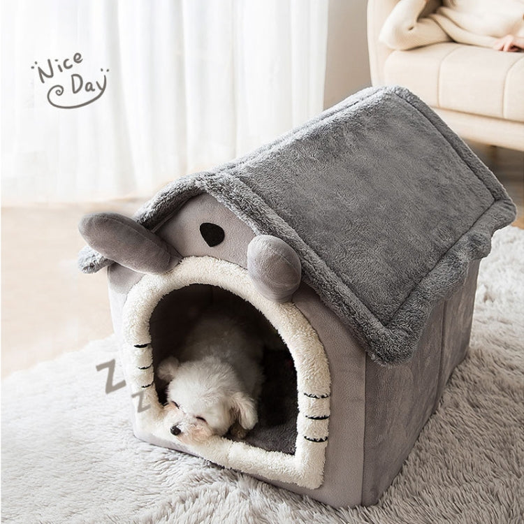 House Type Universal Removable and Washable Pet Dog Cat Bed Pet Supplies, Size:M(Grey Igloo)