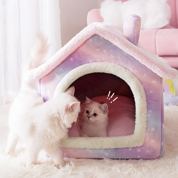 House Type Universal Removable and Washable Pet Dog Cat Bed Pet Supplies, Size:M(Green Bear House)