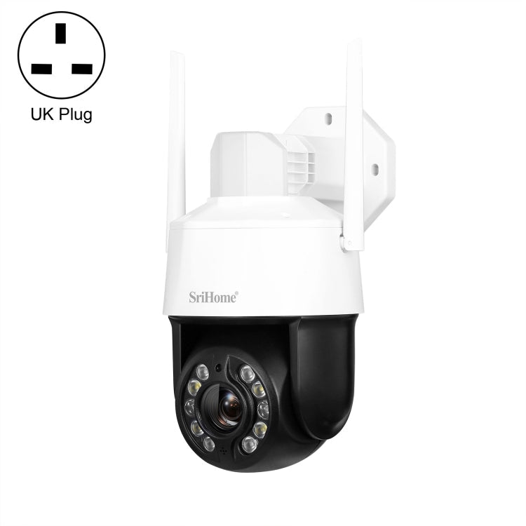SriHome SH041 5.0MP 20X Optical Zoom 2.4G/5G WiFi IP66 Waterproof AI Auto Tracking H.265 Video Surveillance, Plug Type:UK Plug(White)