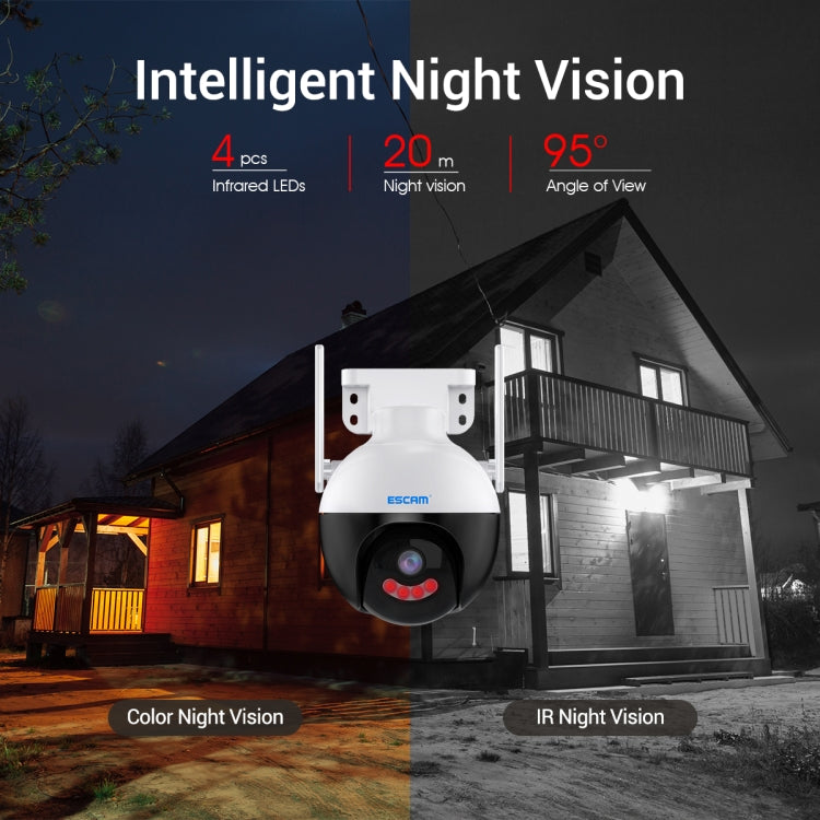 ESCAM QF300 4MP Smart WiFi IP Camera Support AI Humanoid Detection/Auto Tracking/Cloud Storage/Two-way Voice Night Vision, Plug Type:AU Plug