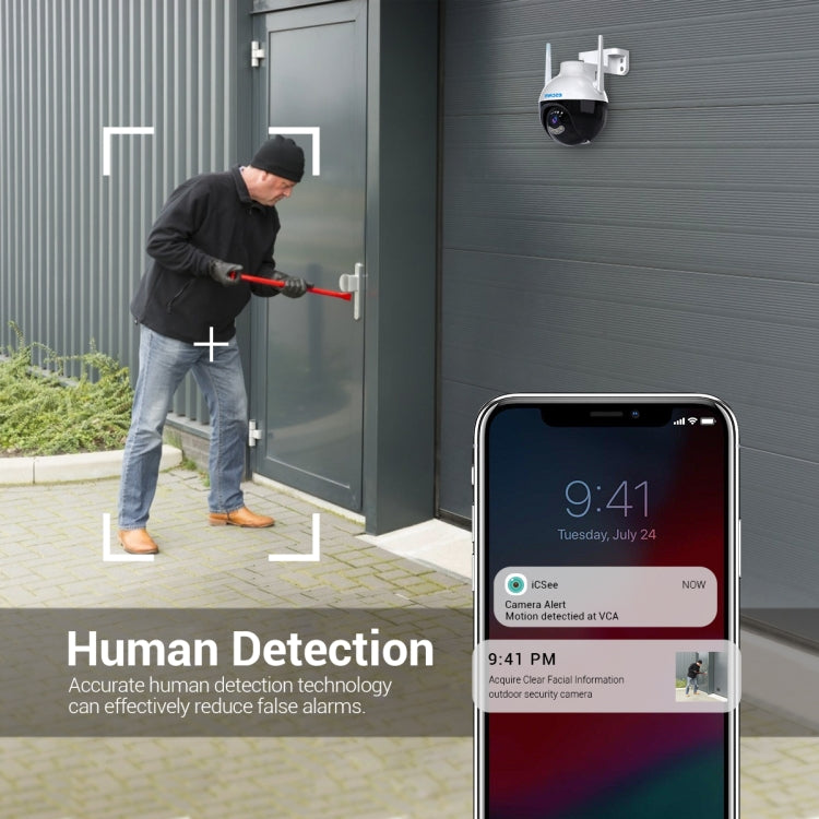 ESCAM QF300 4MP Smart WiFi IP Camera Support AI Humanoid Detection/Auto Tracking/Cloud Storage/Two-way Voice Night Vision, Plug Type:EU Plug