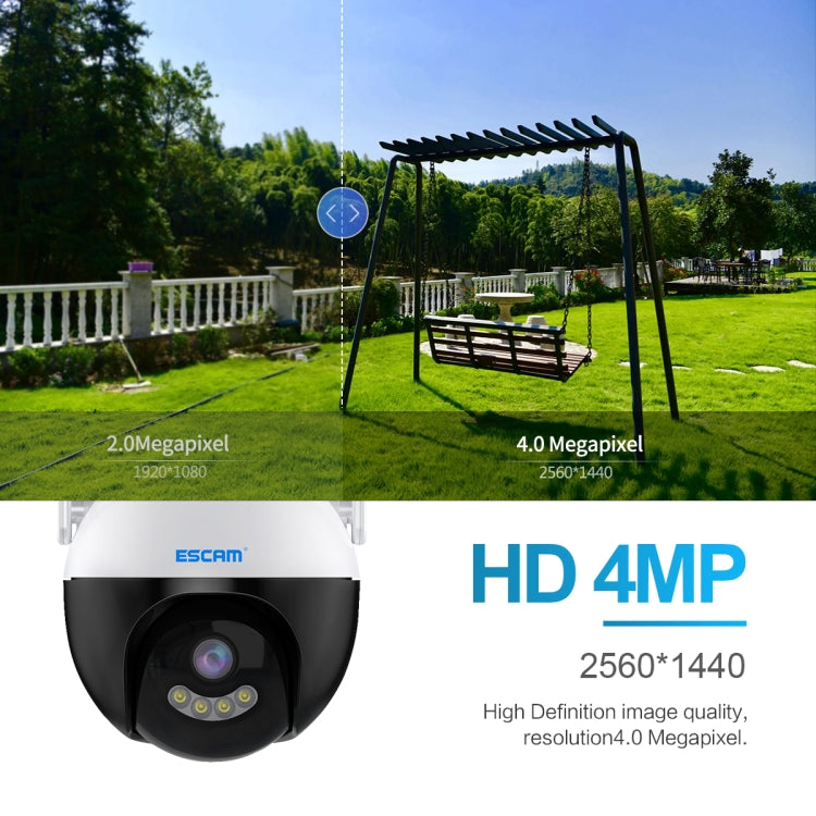ESCAM QF300 4MP Smart WiFi IP Camera Support AI Humanoid Detection/Auto Tracking/Cloud Storage/Two-way Voice Night Vision, Plug Type:EU Plug