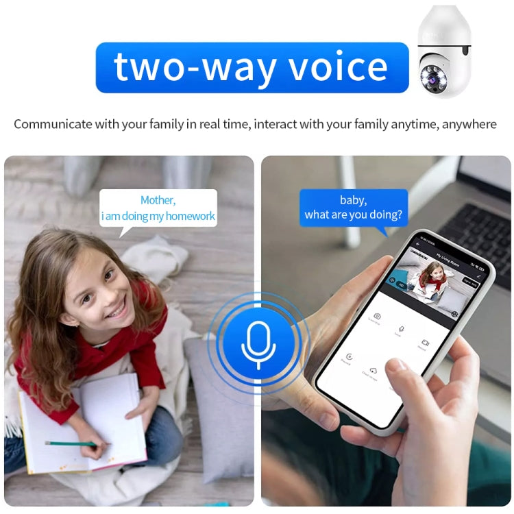 A6 2MP HD Light Bulb WiFi Camera Support Motion Detection/Two-way Audio/Night Vision/TF Card With 16G Memory Card