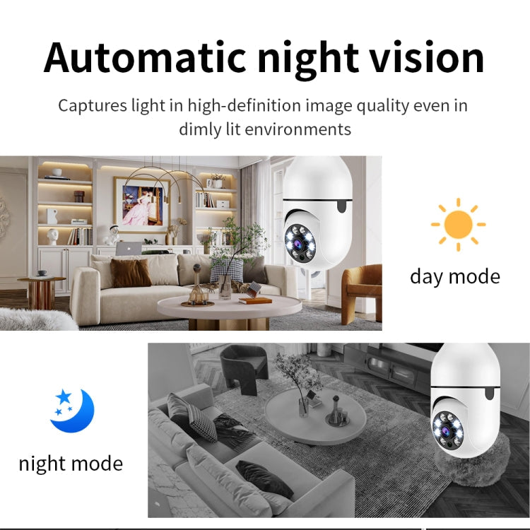 A6 2MP HD Light Bulb WiFi Camera Support Motion Detection/Two-way Audio/Night Vision/TF Card With 8G Memory Card