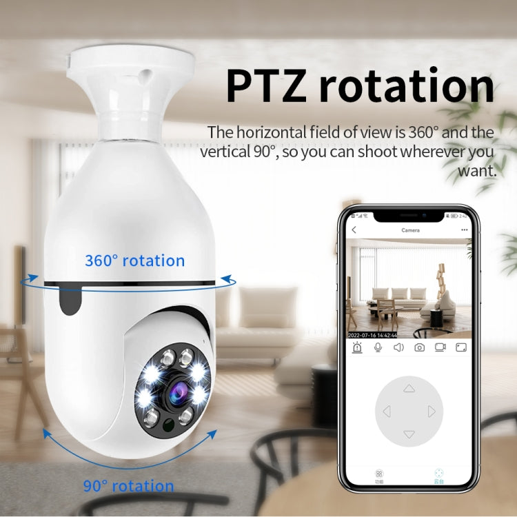 A6 2MP HD Light Bulb WiFi Camera Support Motion Detection/Two-way Audio/Night Vision/TF Card With 32G Memory Card