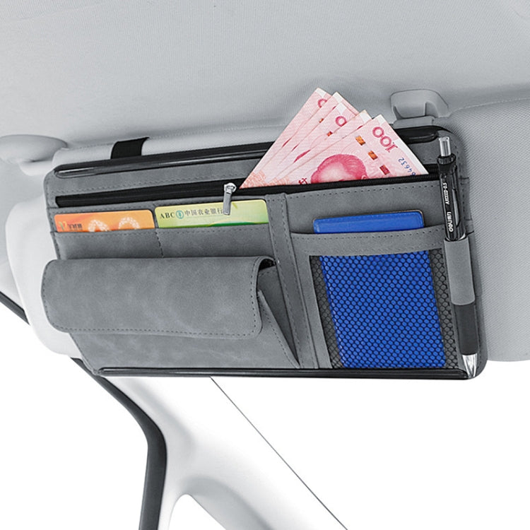 2 PCS Car Sun Viso Sheepskin Leather Storage Bag