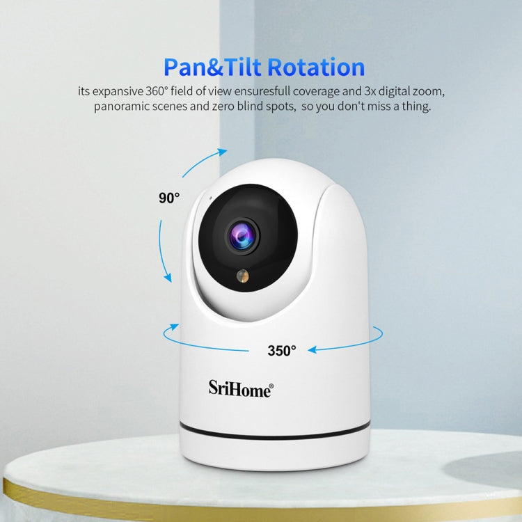 SriHome SH042 2.0MP 1080P HD AI WiFi Pan-tilt Surveillance Camera(US Plug)