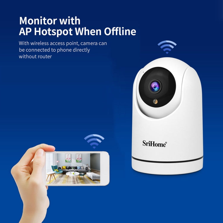 SriHome SH042 2.0MP 1080P HD AI WiFi Pan-tilt Surveillance Camera(UK Plug)