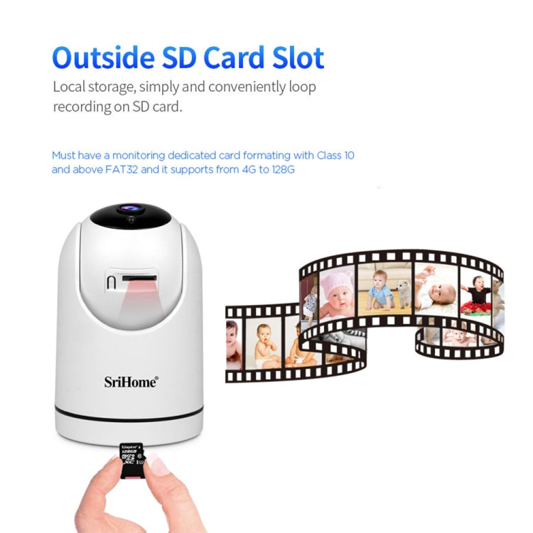 SriHome SH042 2.0MP 1080P HD AI WiFi Pan-tilt Surveillance Camera(US Plug)